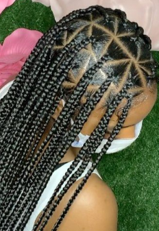 Triangle part braids styling